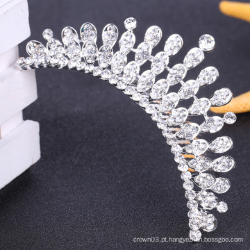 Clear Rhinestone Tiara pente Crystal casamento acessório de cabelo